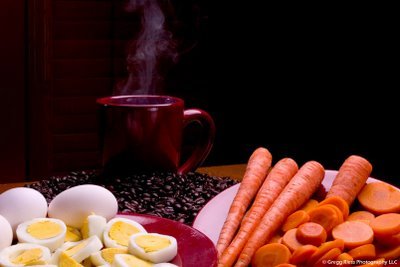 Uova, carote e caffè